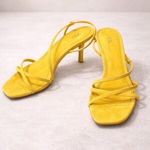 Zara Mustard Strappy Heels